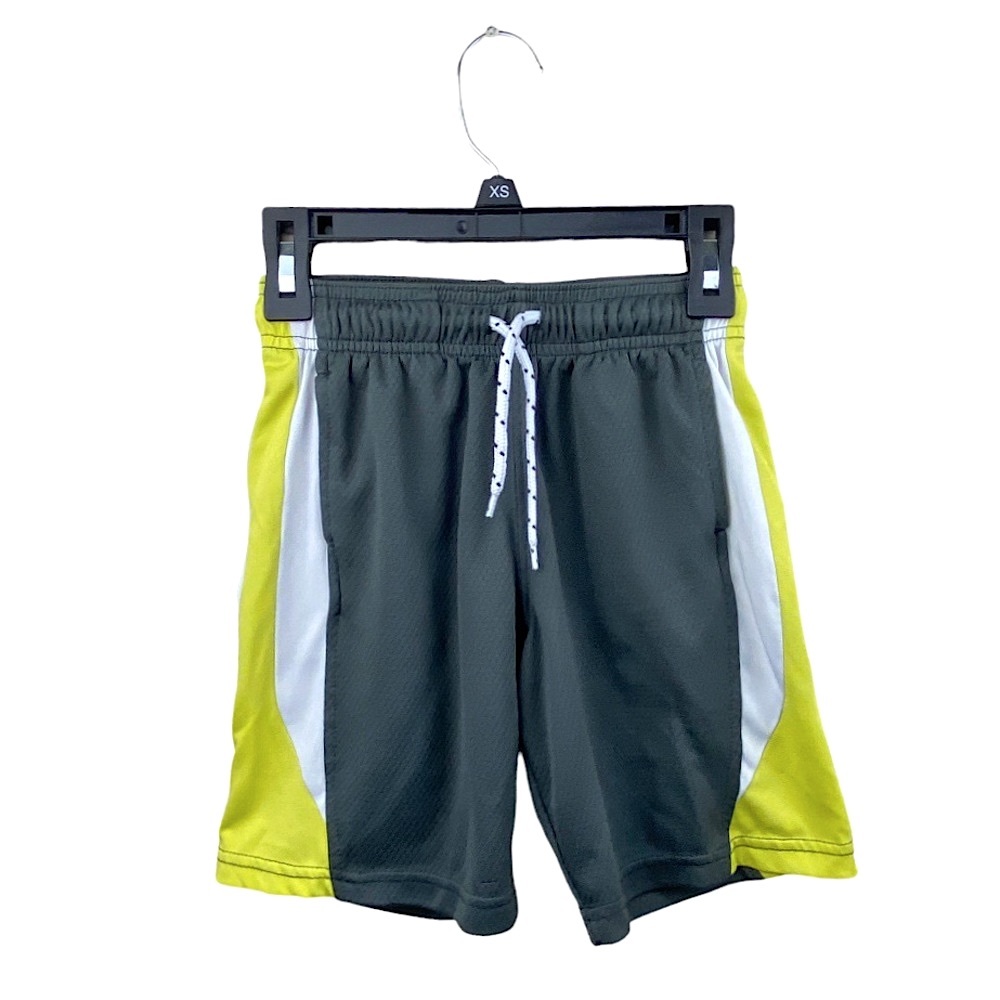 French Toast Athletic Shorts Gray Lime Green White Soft Drawstring Short Boys 5